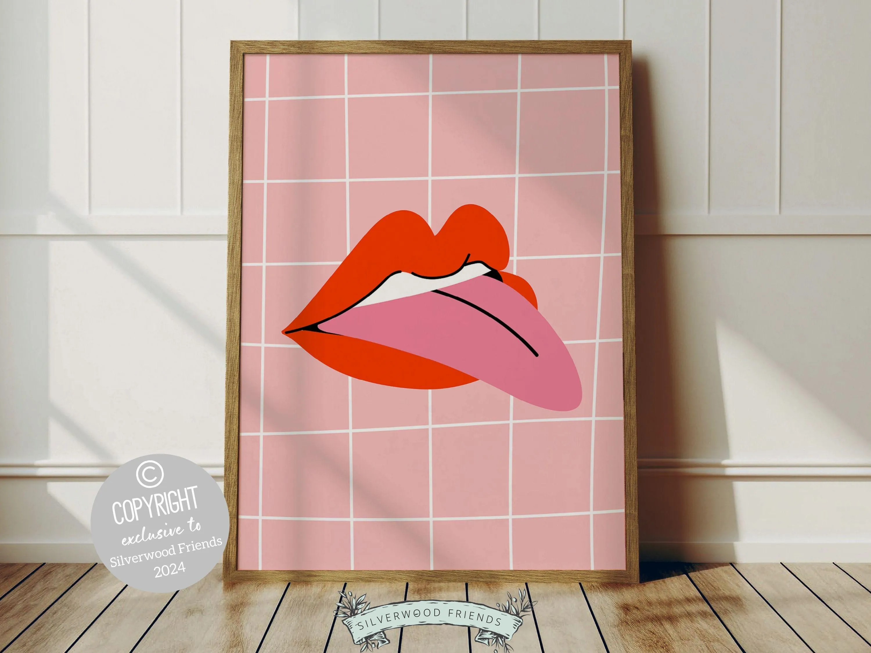 Red Lipstick Lips Print - 002