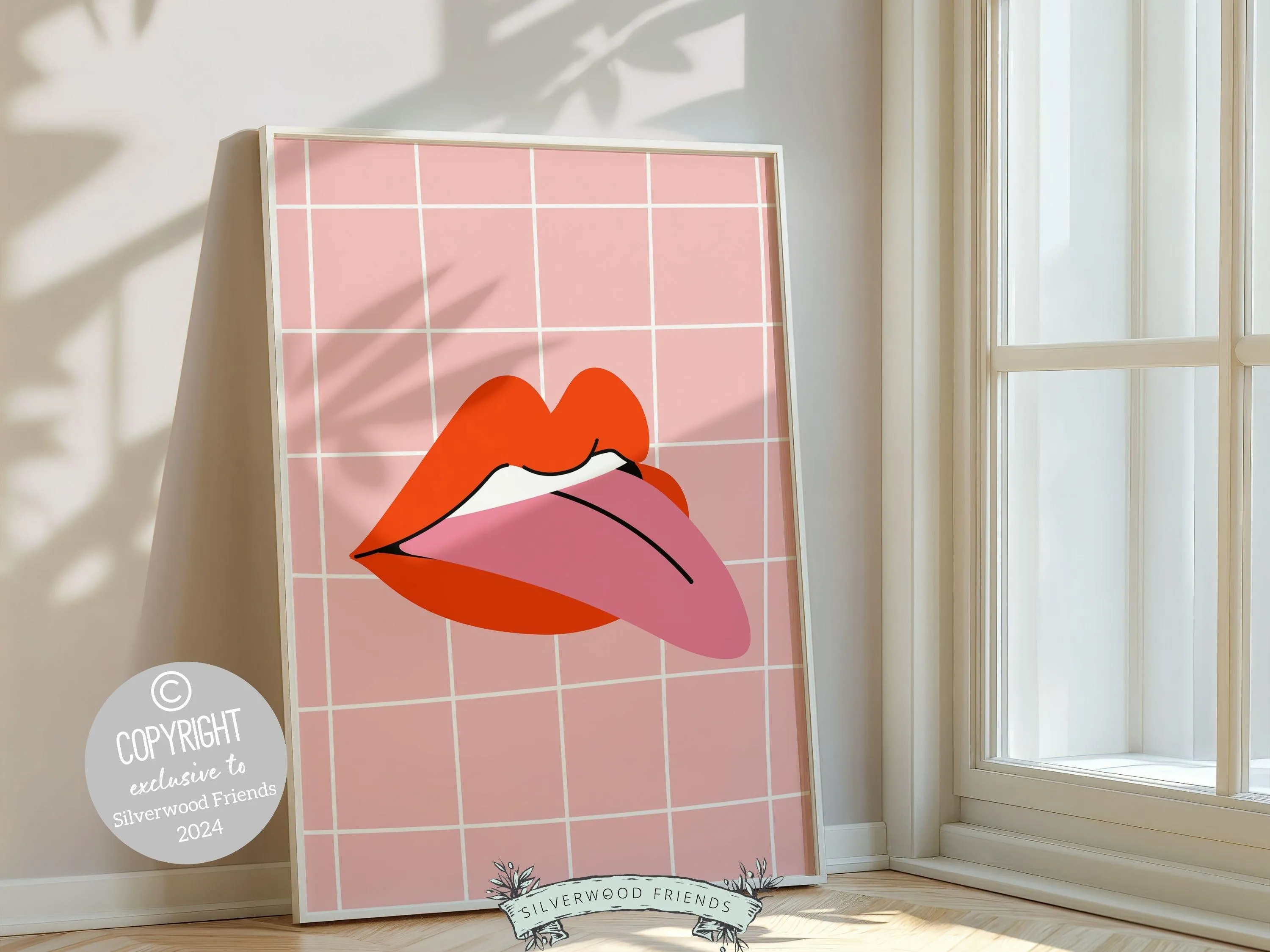 Red Lipstick Lips Print - 002