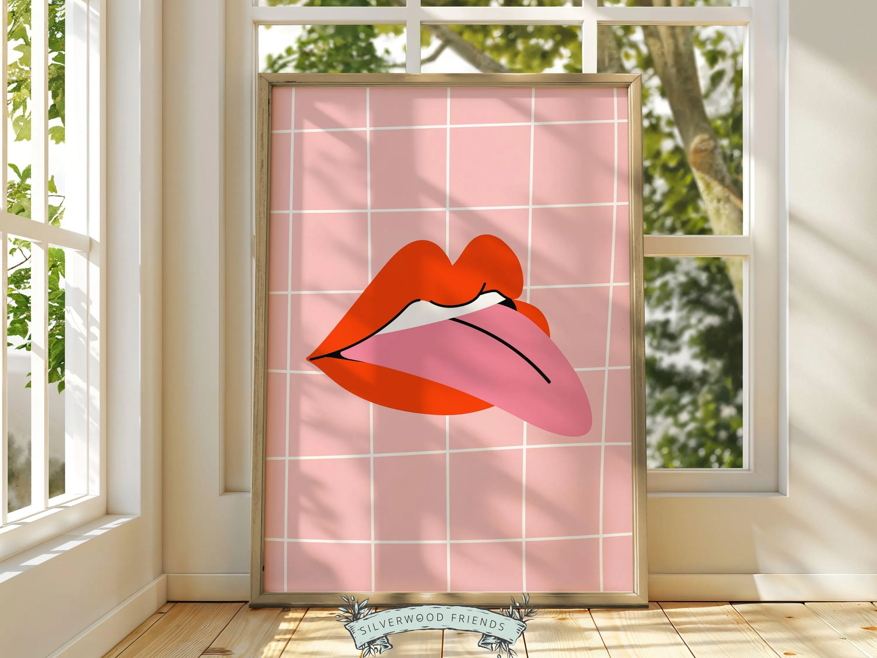 Red Lipstick Lips Print - 002