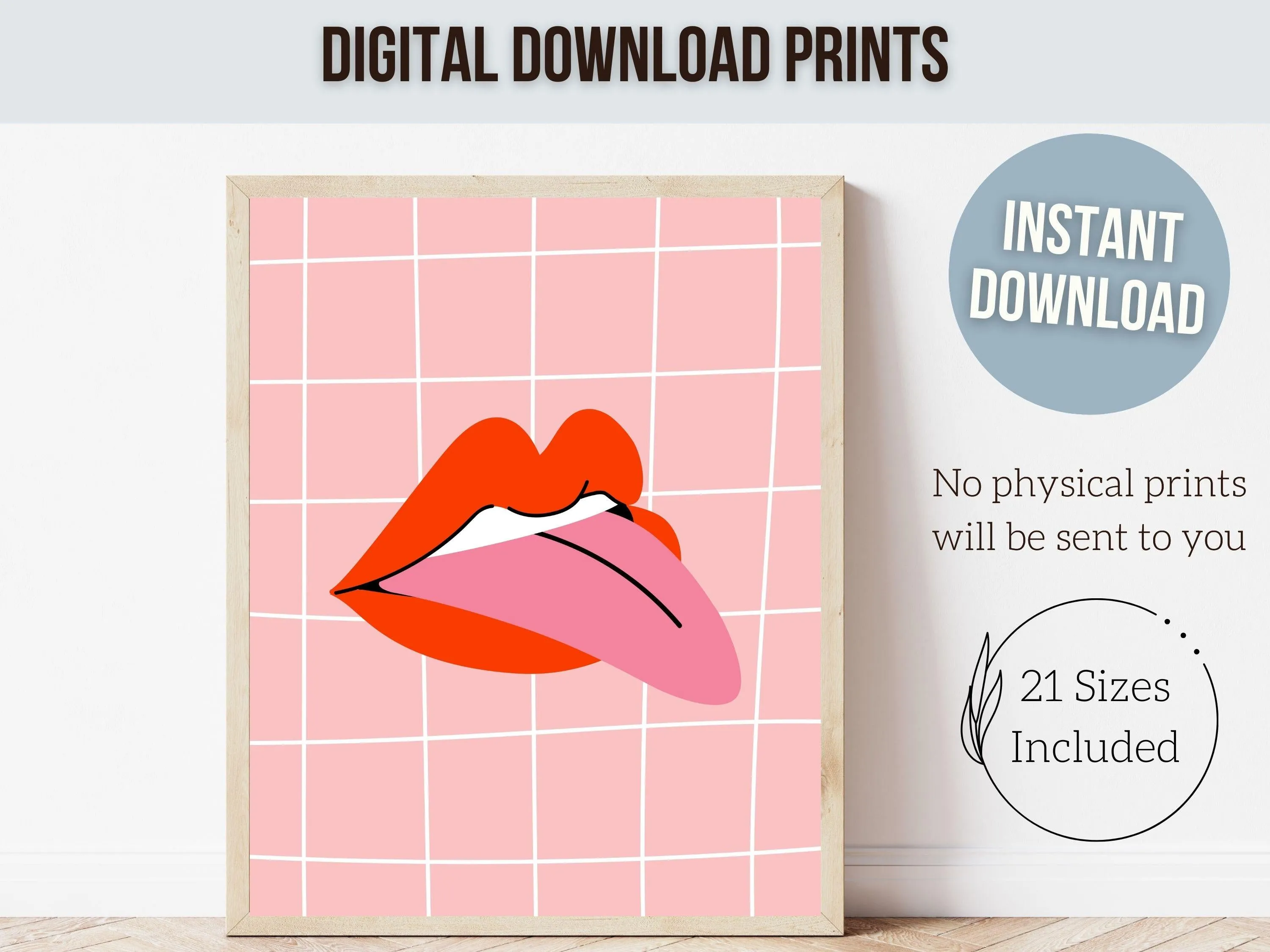 Red Lipstick Lips Print - 002