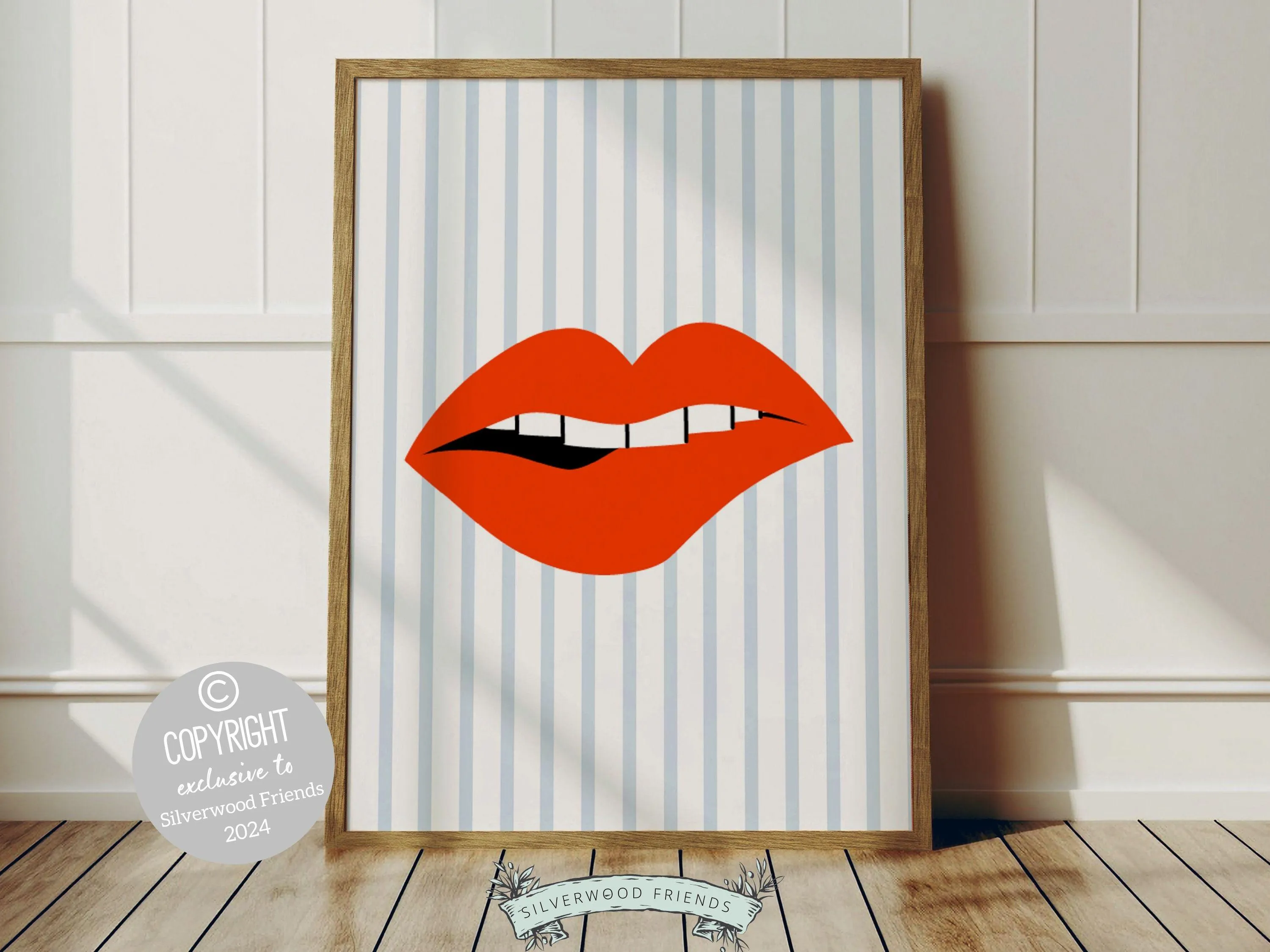 Red Lipstick Lips Print - 004