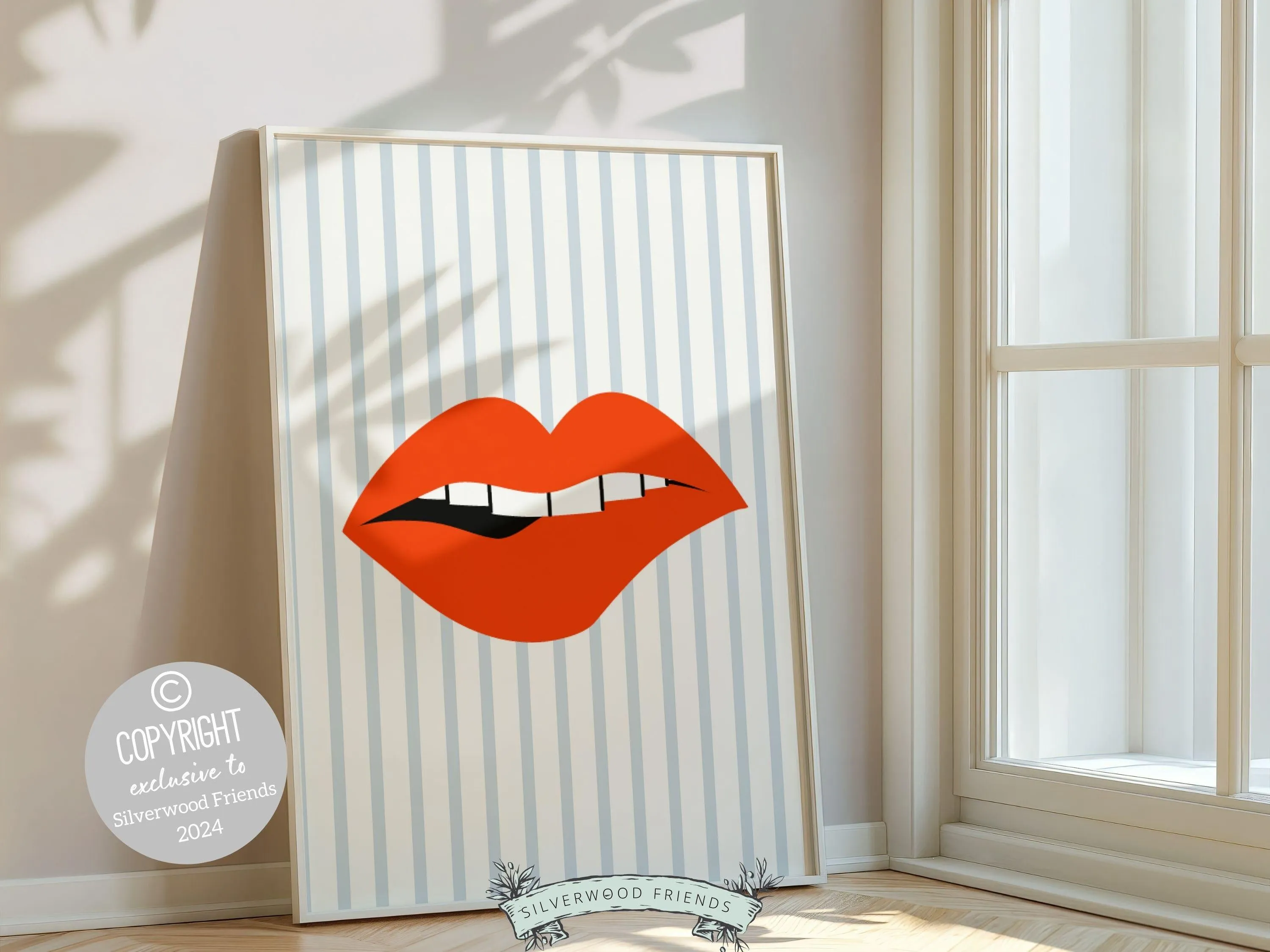 Red Lipstick Lips Print - 004