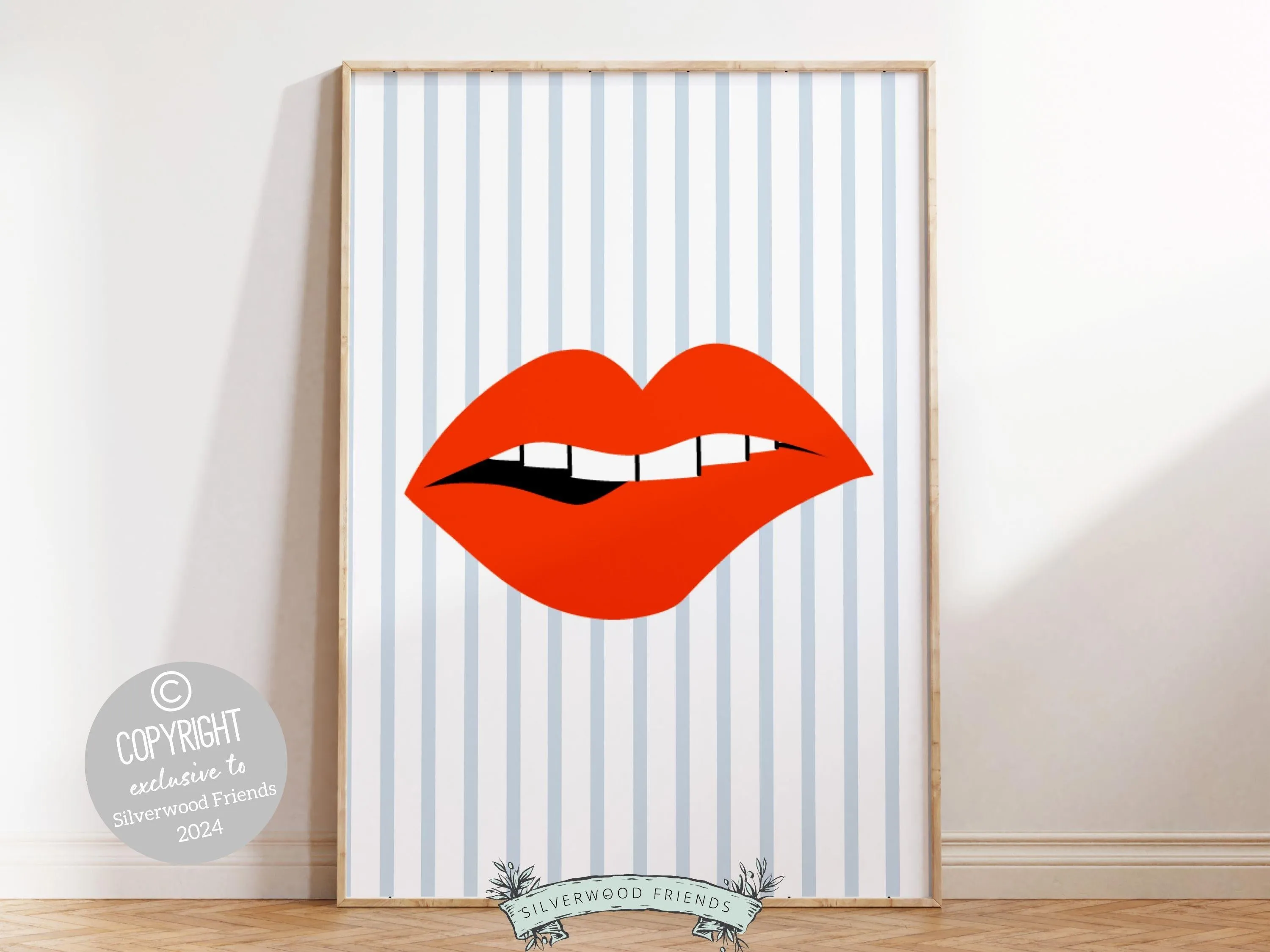 Red Lipstick Lips Print - 004