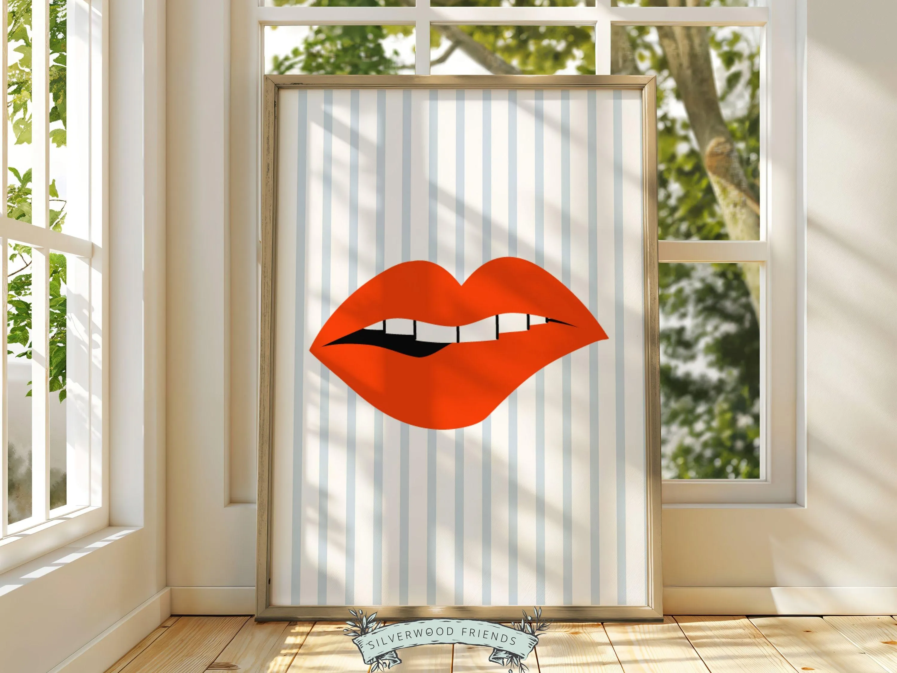 Red Lipstick Lips Print - 004