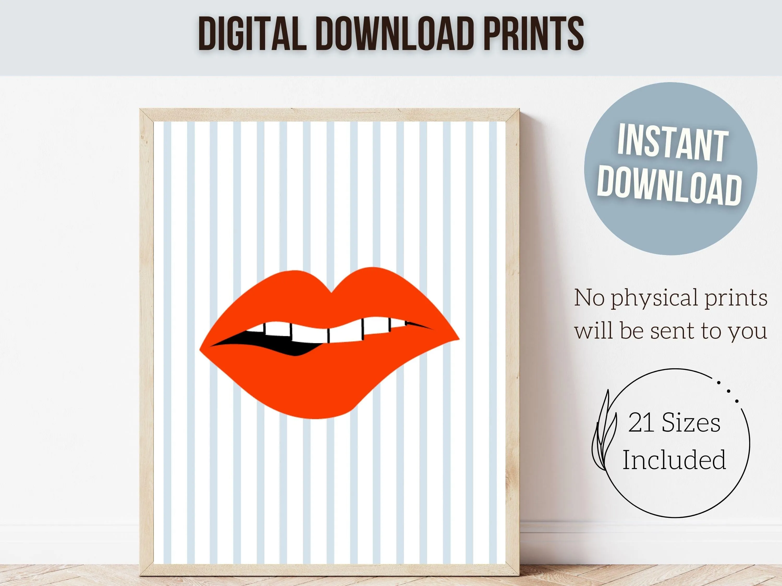 Red Lipstick Lips Print - 004