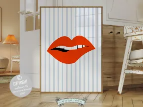 Red Lipstick Lips Print - 004