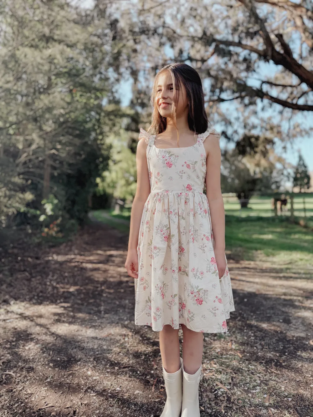 Sadie Girls Floral Tie-Back Dress