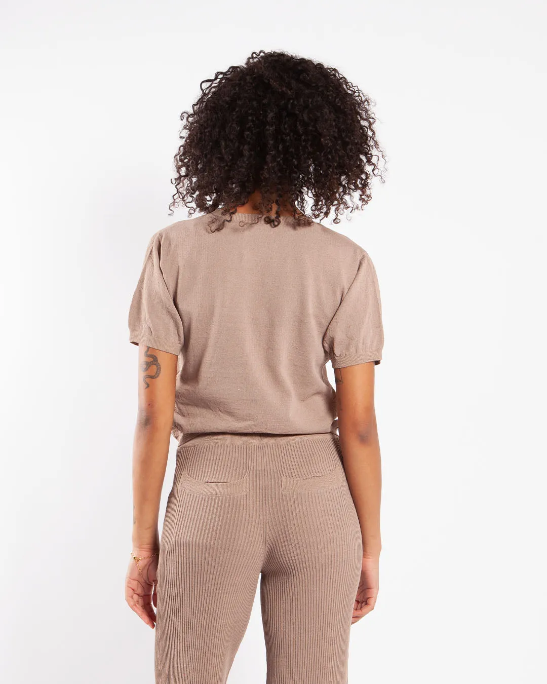 Snow Peak High Gauge Light Knit Pullover Brown