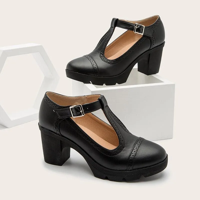 Thick High Heel Work Shoes
