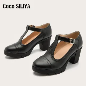 Thick High Heel Work Shoes