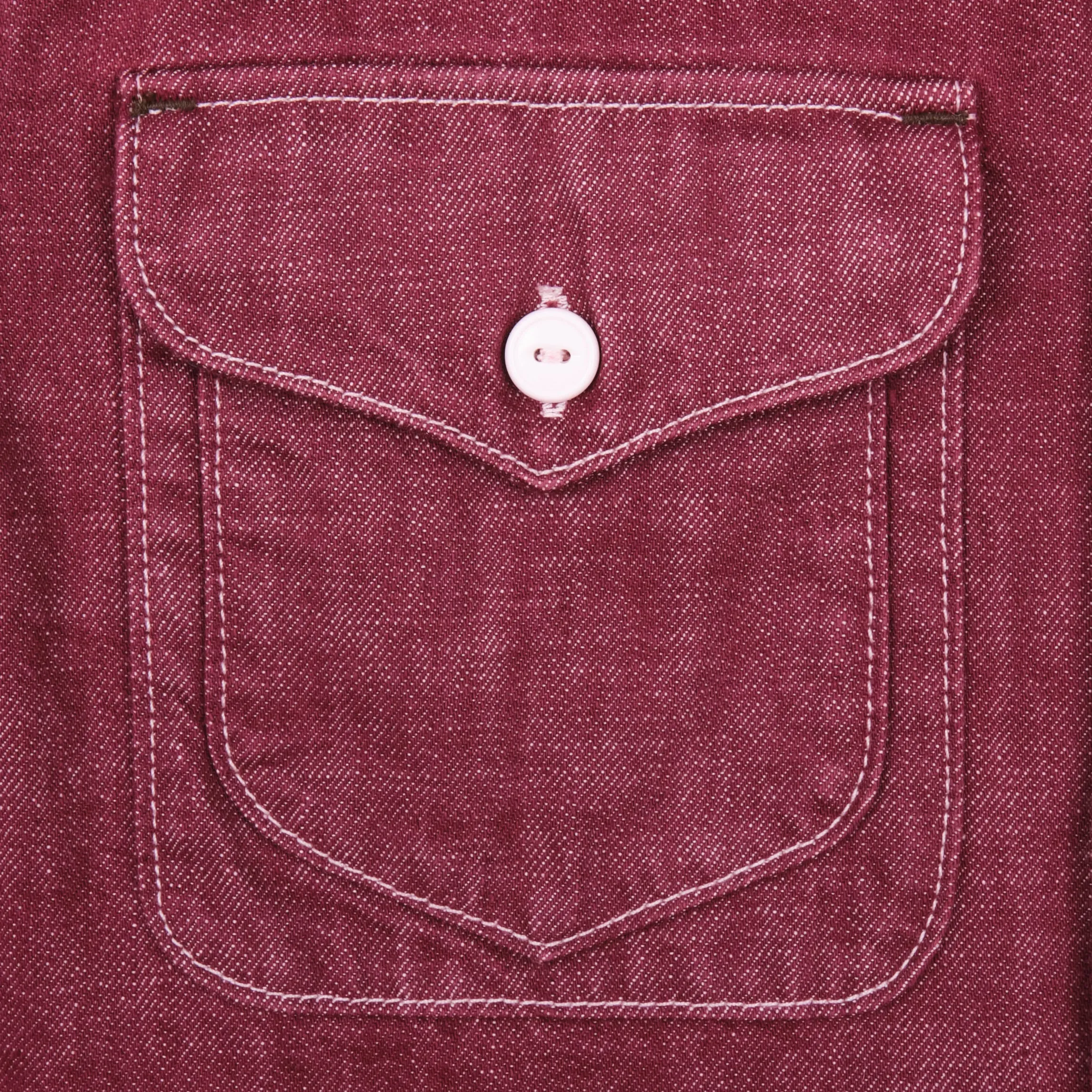 Thomson Camp Shirt, USA Cone Burgundy Denim (10oz)