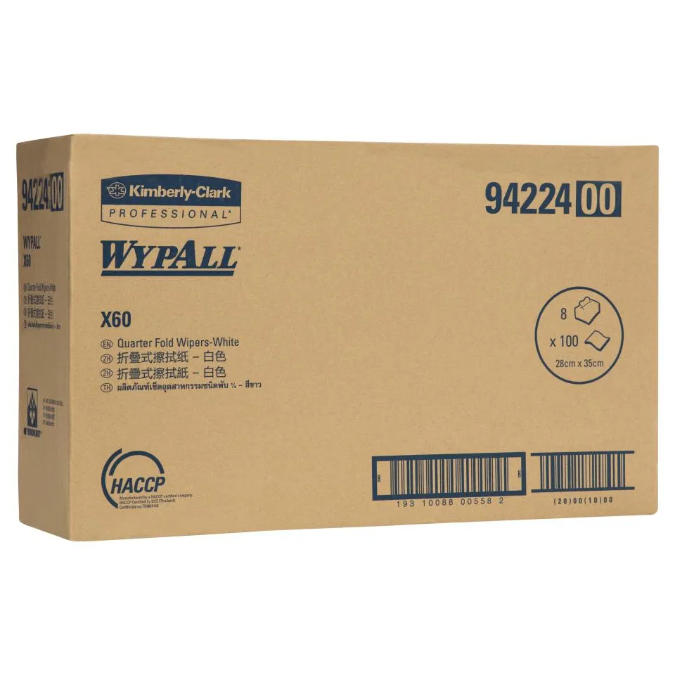 Wypall 04224/94224 X60 Wiper Quarter Fold 100's